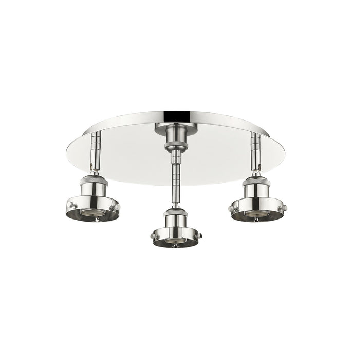 Innovations 916-3C-PN Three Light Flush Mount, Polished Nickel