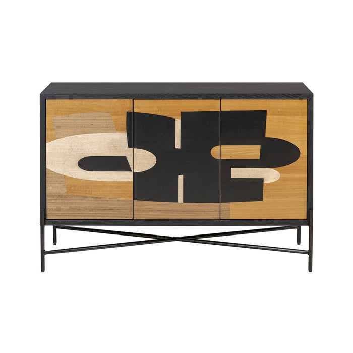 Varaluz 505ST48A Credenza, Black/Walnut/White Ashe/Cherry/Black Oak