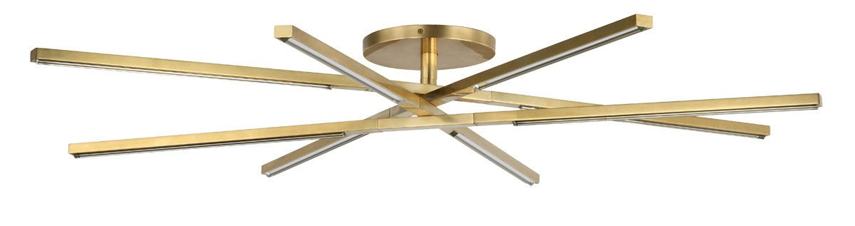 Visual Comfort Modern SLFM56527CCHAB LED Flush Mount, Hand Rubbed Antique Brass