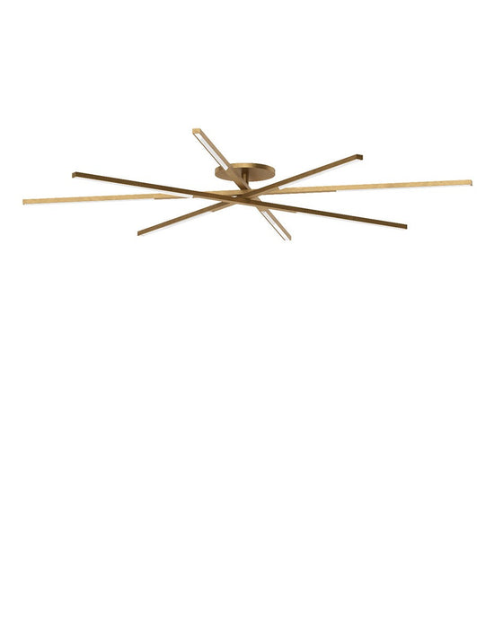 Visual Comfort Modern SLFM56627CCHAB LED Flush Mount, Hand Rubbed Antique Brass