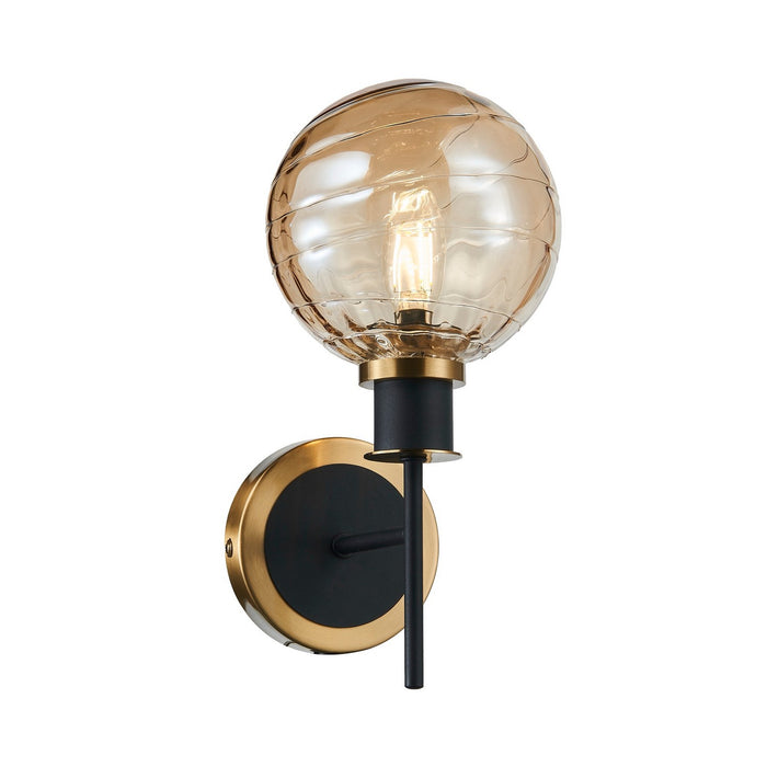 Artcraft AC11871AM One Light Wall Sconce, Black and Brushed Brass