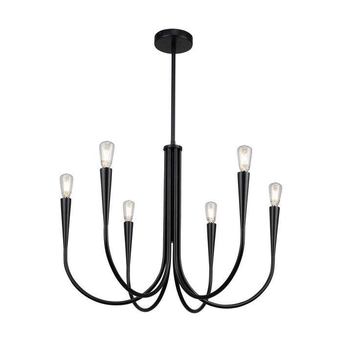 Artcraft AC11926BK Six Light Chandelier, Black
