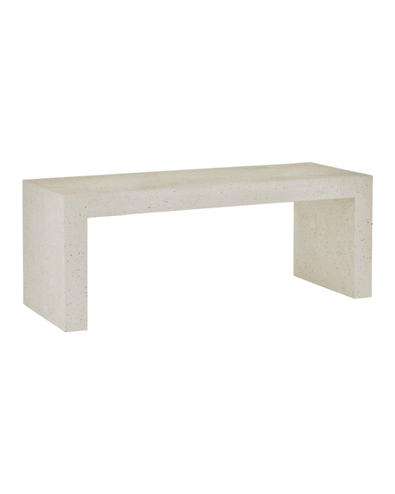 Currey and Company 2000-0040 Bench, Ivory Terrazzo