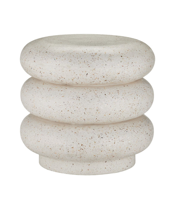 Currey and Company 2000-0044 Stool, Ivory Terrazzo