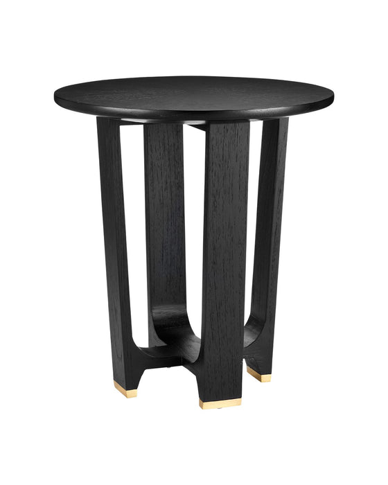 Currey and Company 3000-0259 Accent Table, Matte Caviar Black/Polished Brass