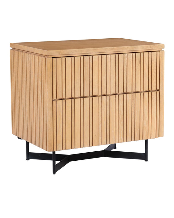 Currey and Company 3000-0292 Nightstand, Washed Oak/Black