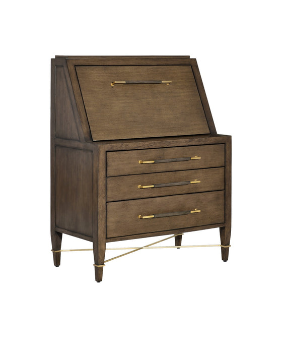 Currey and Company 3000-0295 Secretary Desk, Chanterelle/Champagne/Coffee