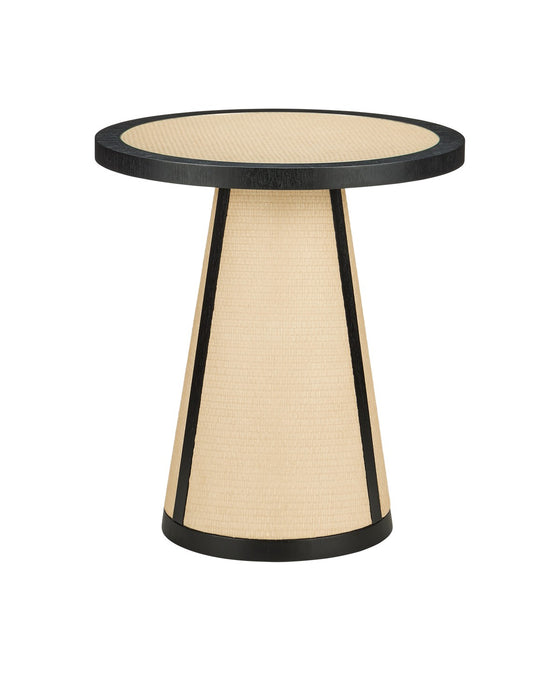 Currey and Company 3000-0303 Accent Table, Ivory/Black/Clear