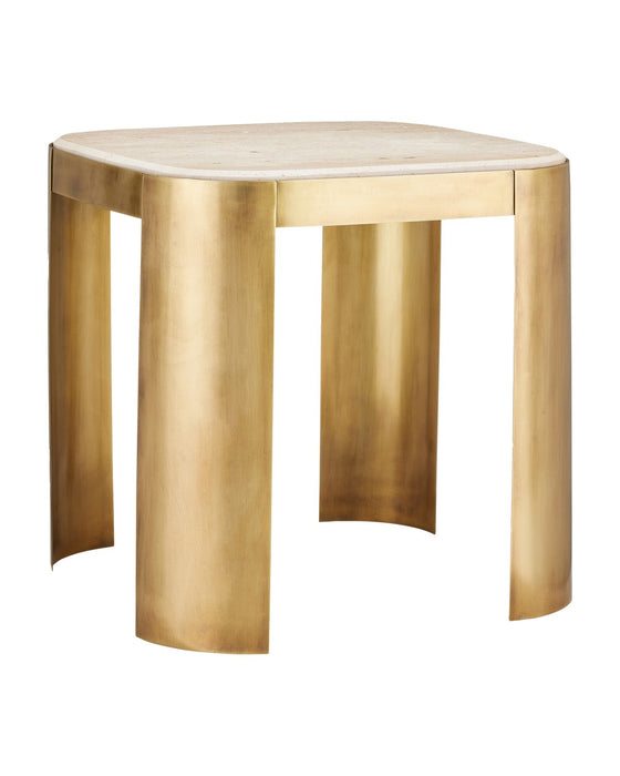 Currey and Company 4000-0161 Accent Table, Natural/Gold