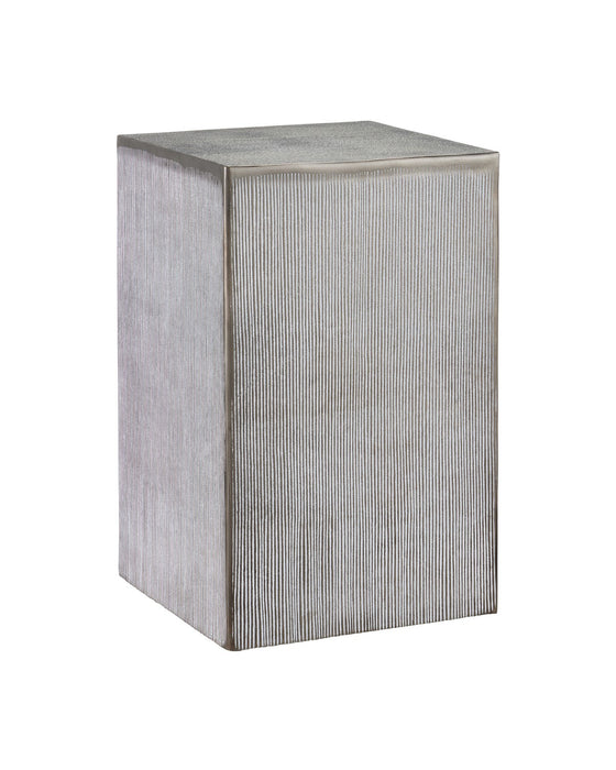 Currey and Company 4000-0176 Accent Table, Graphite/White Patina