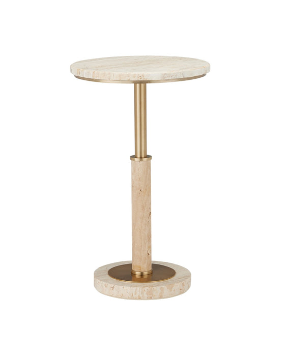 Currey and Company 4000-0183 Accent Table, Natural/Polished Brass