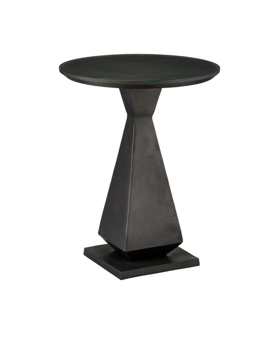 Currey and Company 4000-0191 Accent Table, Graphite/Clear