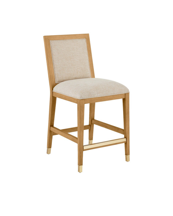 Currey and Company 7000-0882 Side Chair, Sea Sand/UV Liller Malt/Satin Brass