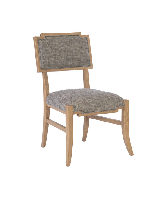 Currey and Company 7000-1032 Side Chair, Blonde Ash Wood/Brass
