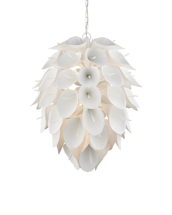Currey and Company 9000-1206 Nine Light Chandelier, Gesso White