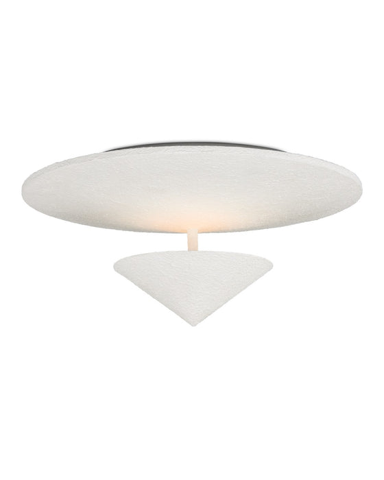 Currey and Company 9999-0075 One Light Flush Mount, Yeso Blanco