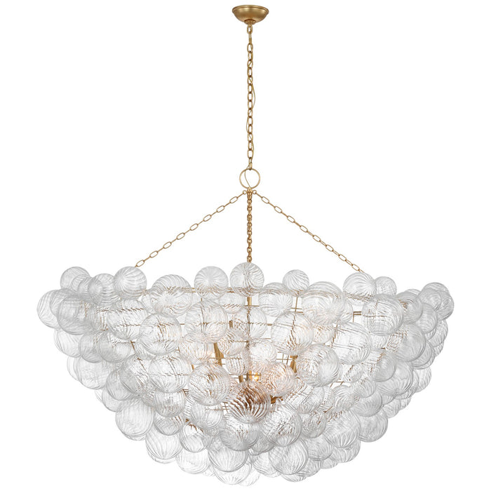 Visual Comfort Signature JN 5124G/CG LED Chandelier, Gild and Clear Swirled Glass