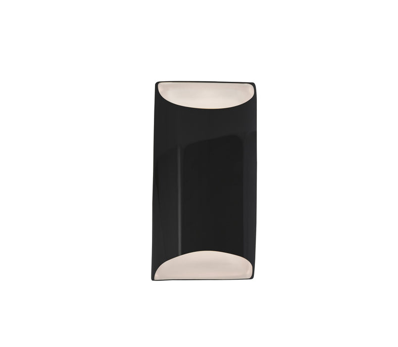 Justice Designs CER-5750-BLK One Light Wall Sconce, Gloss Black