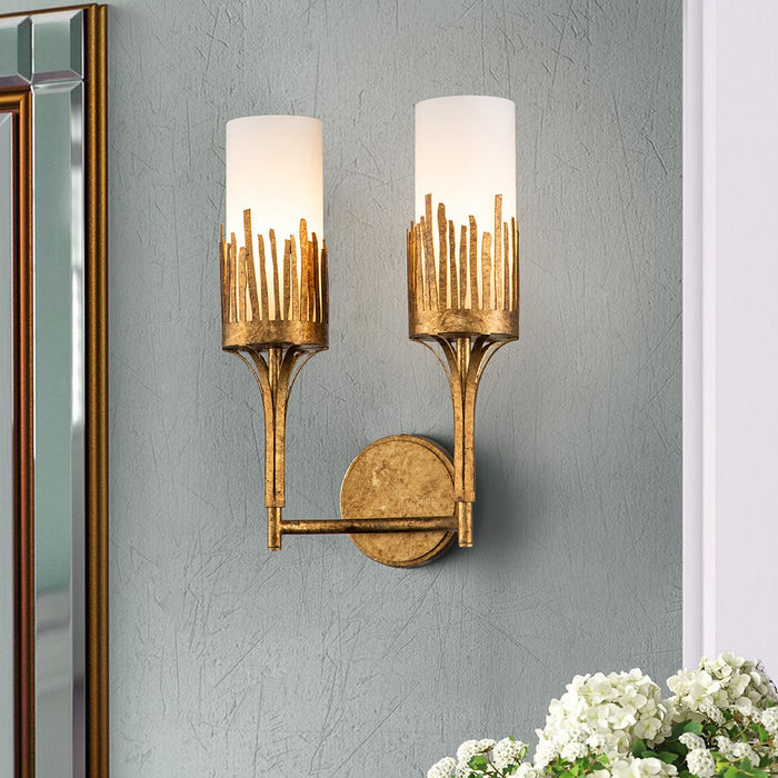 Lucas + McKearn SC20319G-2 Two Light Wall Sconce, Gold Leaf