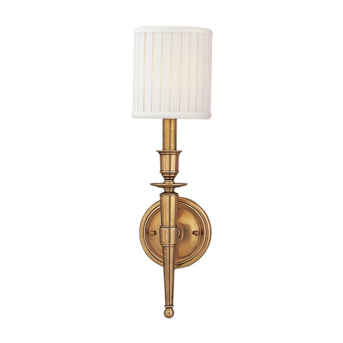 Hudson Valley 4901-AGB One Light Wall Sconce, Aged Brass