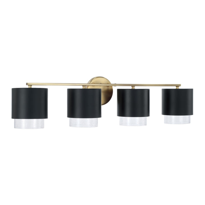 Capital Lighting 153041RK-549 Four Light Vanity, Matte Brass and Black
