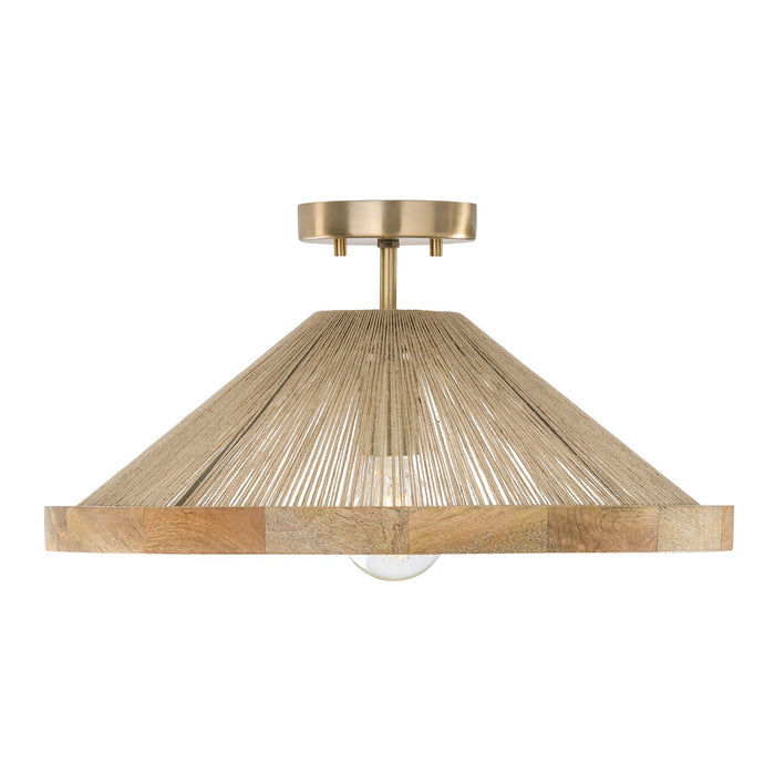 Capital Lighting 252811MA One Light Semi Flush Mount, Matte Brass