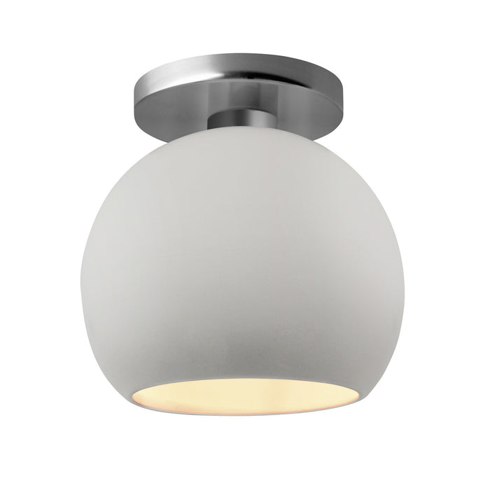 Justice Designs CER-6353-BIS-NCKL One Light Semi-Flush Mount, Bisque