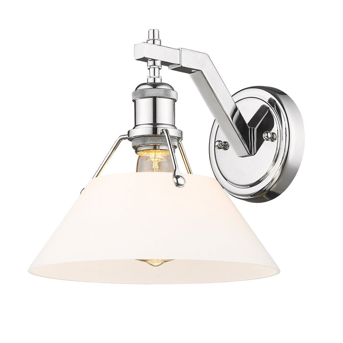 Golden 3306-1W CH-OP One Light Wall Sconce, Chrome