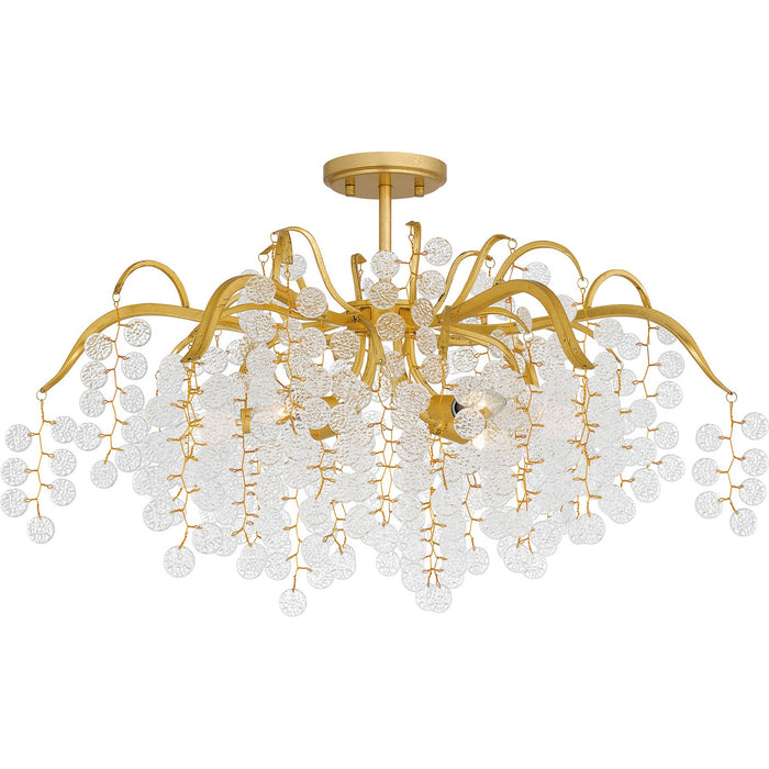 Quoizel MAP1728GFL Six Light Semi-Flush Mount, Gold Leaf