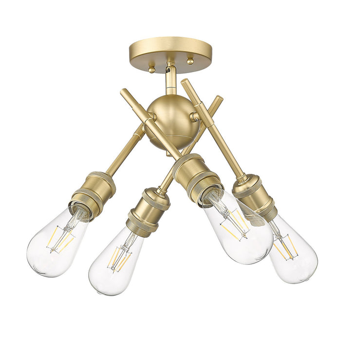 Golden 1945-SF BCB Four Light Semi-Flush Mount, Brushed Champagne Bronze