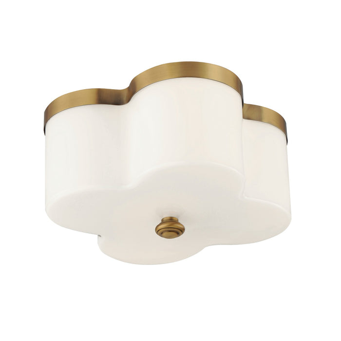Maxim 12240WTNAB Two Light Flush Mount, Natural Aged Brass