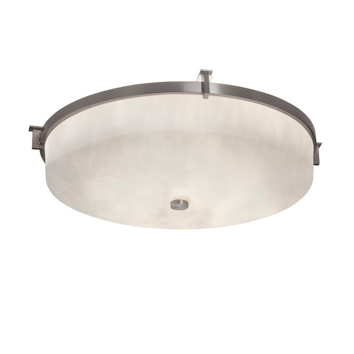 Justice Designs CLD-8987-NCKL Three Light Flush-Mount, Brushed Nickel