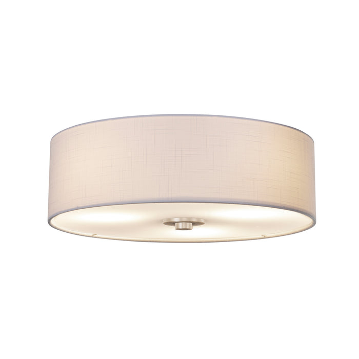 Justice Designs FAB-9595-WHTE-NCKL LED Flush-Mount, Brushed Nickel
