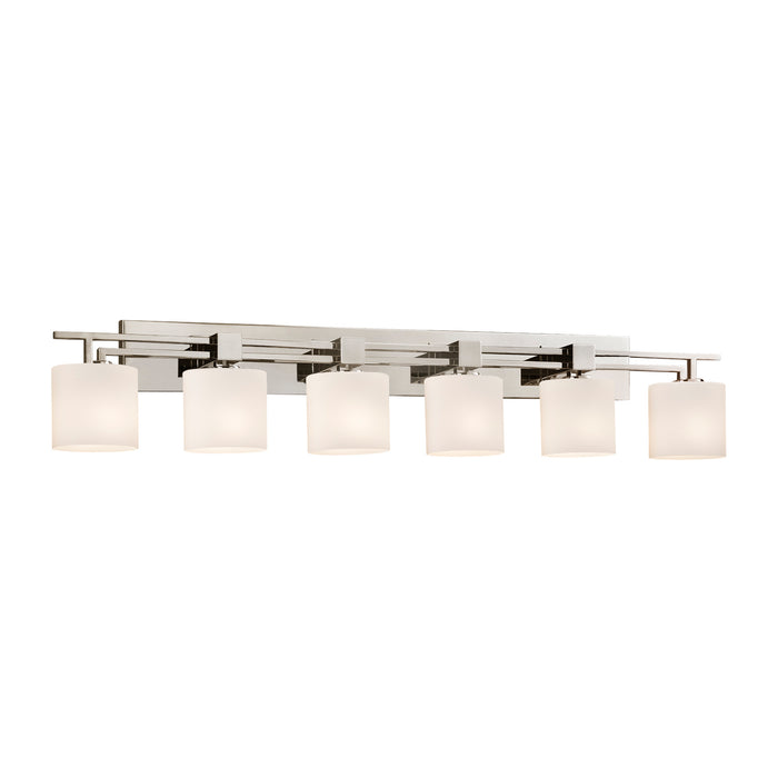 Justice Designs FSN-8706-30-OPAL-NCKL Six Light Bath Bar, Brushed Nickel
