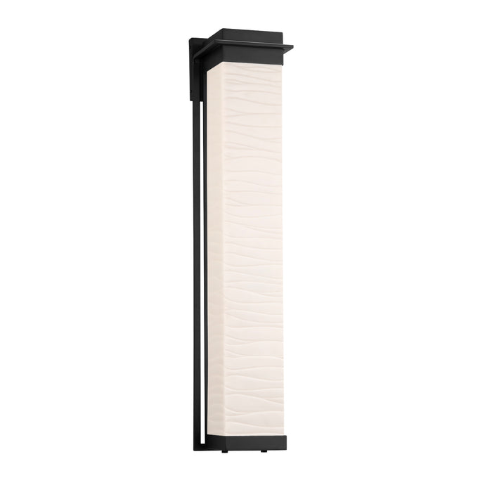 Justice Designs PNA-7546W-WAVE-MBLK LED Outdoor Wall Sconce, Matte Black