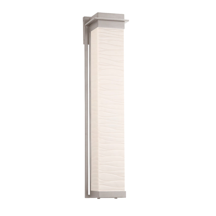Justice Designs PNA-7546W-WAVE-NCKL LED Outdoor Wall Sconce, Brushed Nickel