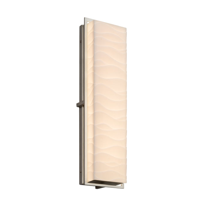 Justice Designs PNA-7565W-WAVE-NCKL LED Outdoor Wall Sconce, Brushed Nickel