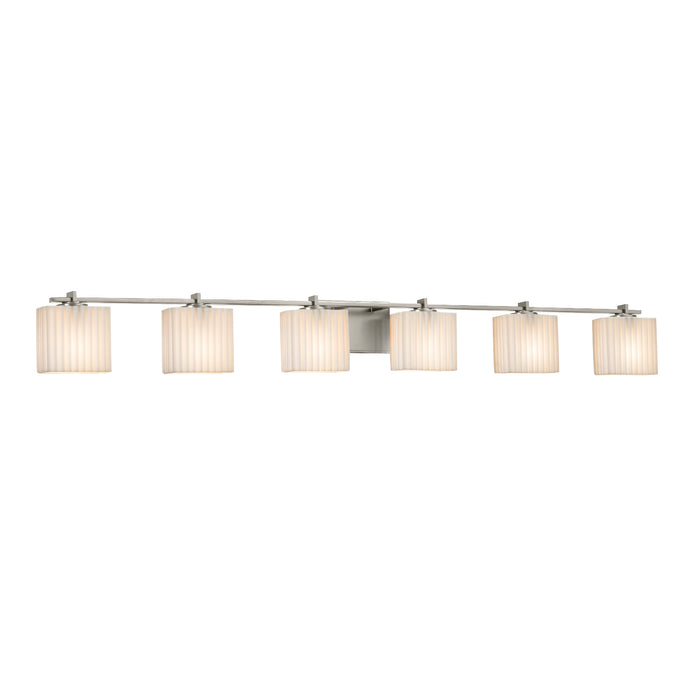 Justice Designs PNA-8446-55-PLET-NCKL Six Light Bath Bar, Brushed Nickel