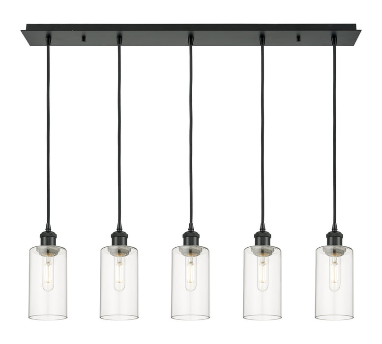 Innovations 125B-5P-BK-G434-7CL Five Light Linear Pendant, Matte Black