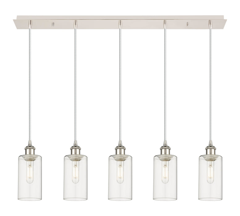 Innovations 125B-5P-PN-G434-7CL Five Light Linear Pendant, Polished Nickel