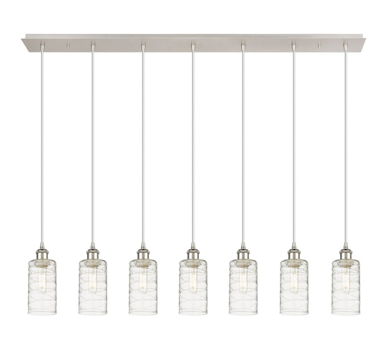 Innovations 127B-7P-PN-G434-7DE Seven Light Linear Pendant, Polished Nickel