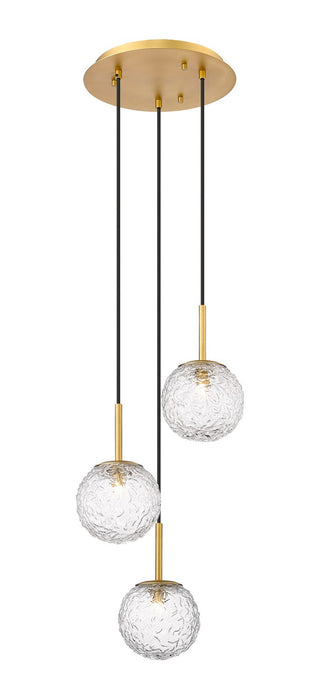 Innovations 320-3P-BB-G320-6CL-BB Three Light Mini Pendant, Brushed Brass