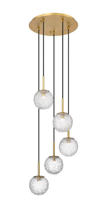 Innovations 320-5P-BB-G320-6CL-BB Five Light Mini Pendant, Brushed Brass