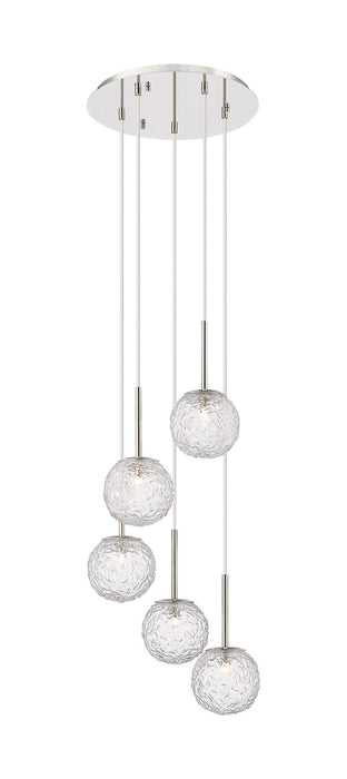Innovations 320-5P-PN-G320-6CL-PN Five Light Mini Pendant, Polished Nickel