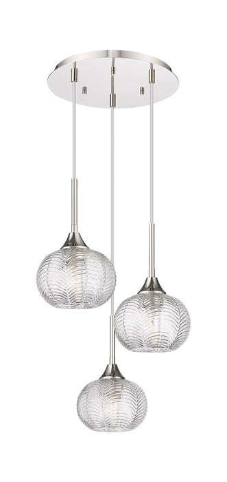 Innovations 323-3P-PN-G323-7CL Three Light Pendant, Polished Nickel