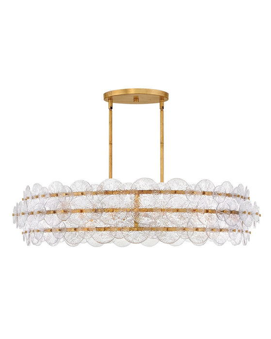 Fredrick Ramond FR30124DA LED Chandelier, Distressed Brass