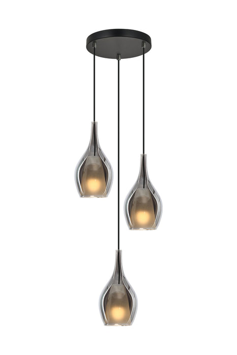 Matteo Lighting C37503MBSM Three Light Pendant
