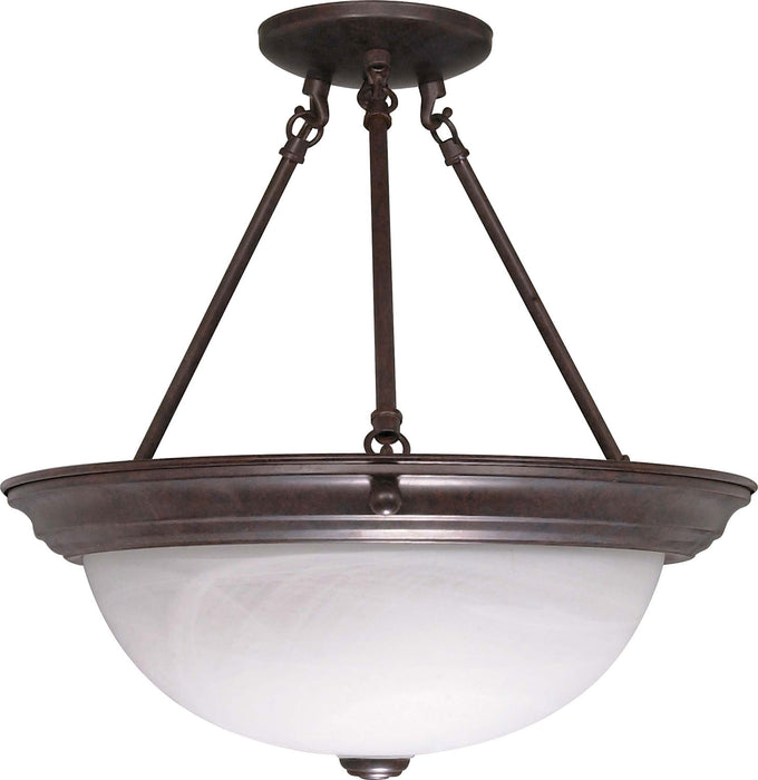 Nuvo Lighting 60-210 Three Light Semi Flush Mount, Old Bronze