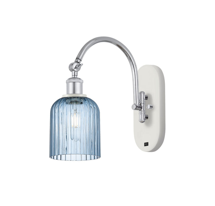 Innovations 518-1W-WPC-G559-5BL One Light Wall Sconce, White Polished Chrome
