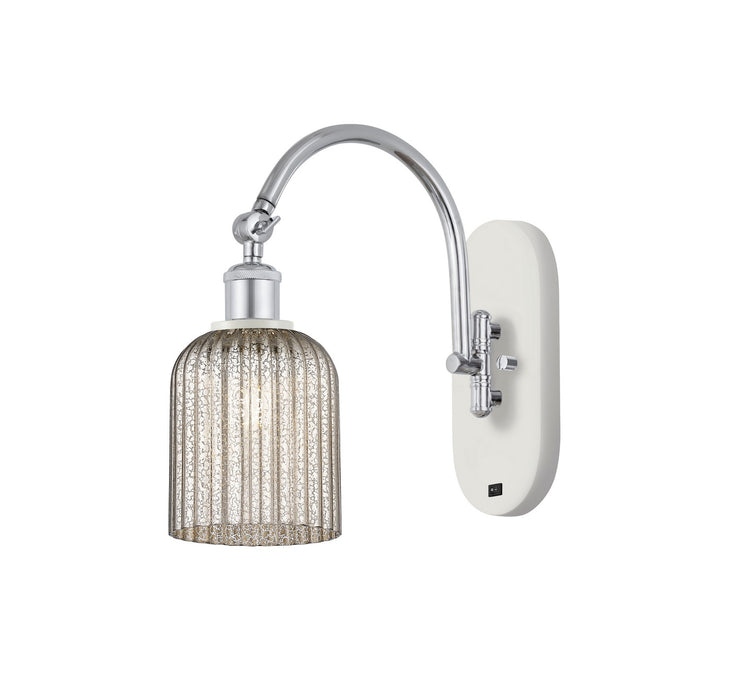 Innovations 518-1W-WPC-G559-5ME One Light Wall Sconce, White Polished Chrome
